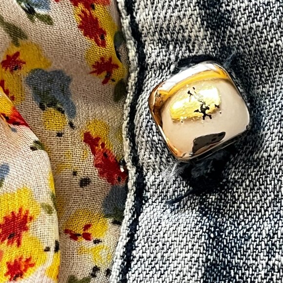 Denim & Floral Sleeveless Midi Summer Dress - Picture 11 of 11